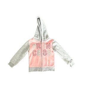 Charming girls pink and Grey princess Hoodie with sparkles